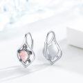 wholesale 925 Sterling Silver Pink Opal Turtle Leverback Hoop Earrings - Boho Beach s for Women-0-1