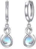wholesale 925 Sterling Silver Infinity Moonstone Snake Drop Earring Gift for Her-0-0