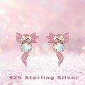 wholesale 925 Sterling Silver Axolotl Stud Earrings with Opal Stone for Women Hypoallergenic Animal Jewelry-0-5
