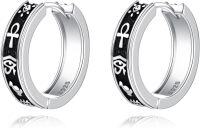 wholesale 925 Sterling Silver Ankh Symbol Huggie Hoop Earrings Norse Viking s for Her Him-Ankh