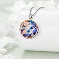 wholesale 925 Sterling Silver Lotus Dragonfly Pendant With Rainbow Glass-0-1
