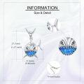 wholesale 925 Sterling Silver Blue Opal Shark Pendant Necklace for Women Girls  45cm Chain Length-0-2