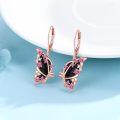 wholesale 925 Sterling Silver Pink Sapphire Black Onyx Butterfly Drop Earrings for Women-0-2