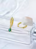 wholesale 925 Sterling Silver Cubic Zirconia Huggie Hoop Earrings Wholesale with Dangle Charms for Sensitive Ears-0-3