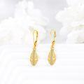 wholesale 14K Gold Filigree Moissanite Leverback Dangle Earrings for Women-0-3