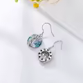 TOUPOP Sterling Silver Blue Crystal Tree Of Life Letter Drop Dangle Earrings-0-4