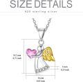wholesale Sterling Silver Crystal Guardian Angel Necklace Women s Birthday Jewelry Gift-0-15