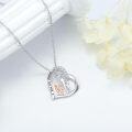 wholesale Sterling Silver Heart Pendant Necklace for Father Daughter-0-18