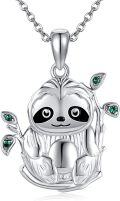 wholesale 925 Sterling Silver Sloth Pendant Necklace - Adorable Animal Charm for Women's Fashion Jewelry-0-0