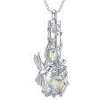 TOUPOP Sterling Silver Crystal Hummingbird Urn Necklace For Ashes-0-0
