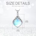 wholesale Sterling Silver Natural Gemstone Teardrop Pendant Necklace-0-5