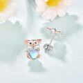 wholesale 925 Sterling Silver Heart-Shaped Pig Moonstone Stud Earrings for Women - Hypoallergenic Gift Idea-0-1