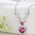 wholesale 925 Sterling Silver 12 Birthstones Infinity Heart Necklace for Women-0-3
