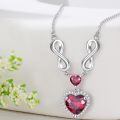 wholesale 925 Sterling Silver 12 Birthstones Infinity Heart Necklace for Women-0-3