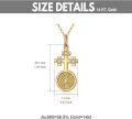wholesale 14K Gold Faith Cross Pendant Necklace with Cubic Zirconia and Chain for Women - 18 Length-0-1