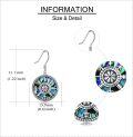 wholesale 925 Sterling Silver Viking Earrings with VegvÃ­sir Compass and Abalone Shell Design Norse Jewelry for Women-0-4