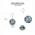 wholesale 925 Sterling Silver Viking Earrings Wholesale with VegvÃ­sir Compass and Abalone Shell Design Norse Jewelry for Women-0-4
