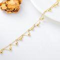wholesale 14K Real Gold & Diamond-Cut Bead Ball Choker Necklace for Women, 17-0-3