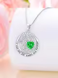 wholesale 925 Sterling Silver Austrian Crystal Tree of Life Pendant Necklaces Wholesale with Birthstone for Women-0-4