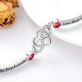 wholesale Sterling Silver Adjustable Infinity Heart Bangle for Women-0-24