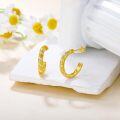 wholesale Gold 925 Sterling Silver White Gold Plated Cubic Zirconia Huggie Hoop Earrings-0-1