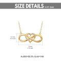 wholesale 14K Gold Infinity Heart Diamond Pendant Necklace for Women 18 inch-0-4