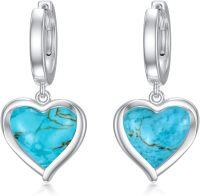 wholesale 925 Sterling Silver Heart-Shaped Turquoise Drop Earrings for Women-Heart-01