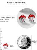 wholesale 925 Sterling Silver Red Enamel Pink Heart Crystal Mushroom Stud Earrings for Girls and Women-0-4