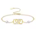 wholesale 14K Gold Infinity Heart Pearl Charm Bracelet Wholesale - Elegant  for Her-0-0