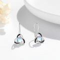 wholesale 925 Sterling Silver Moonstone Celtic Triquetra Leverback Earrings - Irish  for Her-0-1