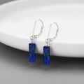 wholesale  925 Sterling Silver Lapis Lazuli Leverback Earrings, Hypoallergenic Dangle Earrings for Sensitive Skin, Gift for Women-0-1