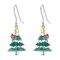 wholesale 925 Sterling Silver Christmas Tree Dangle Earrings-0-6