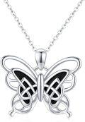 wholesale 925 Sterling Silver Celtic Knot Butterfly Pendant Necklace  for Women Girls-0-0