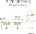 wholesale 14K Gold Dragonfly Stud Earrings - Cute Insect s for Her-0-4