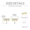 wholesale 14K Gold Dragonfly Stud Earrings Wholesale - Cute Insect s for Her-0-4