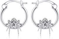 wholesale 925 Sterling Silver Spider Hoop Earrings - Cute Cartoon Style  for Women-spider