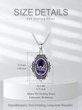 wholesale 925 Sterling Silver Purple Crystal Pendant Necklaces Gothic Bat Design s for Her-0-1