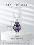 wholesale 925 Sterling Silver Purple Crystal Pendant Necklaces Gothic Bat Design s for Her-0-1