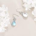 wholesale 925 Sterling Silver White Gold Plated Bow Moonstone Drop Earrings-0-4