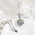 wholesale 925 Sterling Silver Multicolor Crystal Heart Pendant with Butterflies and Dragonfly Design Cremation Jewelry for Ashes Memorial Gifts for Women-0-3