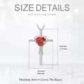 TOUPOP Sterling Silver Ruby Cross Pendant Necklace For Women-0-5