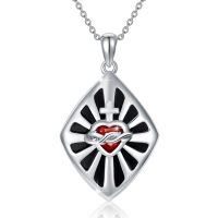 wholesale 925 Sterling Silver Red Heart & Cross Pendant Necklace with Black Onyx and White CZ Stones for Women/Men-Black Onyx Cross necklace