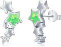 wholesale 925 Sterling Silver Star Stud Earrings w/Abalone & Cubic Zirconia - Hypoallergenic-0-0