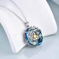 wholesale 925 Sterling Silver Rainbow Crystal Sloth Heart Pendant Necklace for Women Girls-0-5