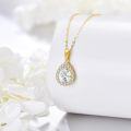wholesale 14K Gold Pear-Shaped Moissanite Halo Pendant Necklace with Chain - 2CT EF Color Solitaire Jewelry for Women-0-3