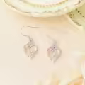 TOUPOP Sterling Silver Rose Heart Butterfly Initial Q Letter Drop Dangle Earrings-0-3