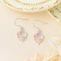 TOUPOP Sterling Silver Rose Heart Butterfly Initial Q Letter Drop Dangle Earrings-0-3