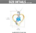 wholesale 14K White Gold CZ Blue Butterfly Heart Pendant Necklace for Women-0-5