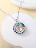 TOUPOP Sterling Silver Crystal Sister Necklace Celtic Knot Moon Pendant 3 Sisters Jewelry-0-2