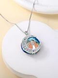 TOUPOP Sterling Silver Crystal Sister Necklace Celtic Knot Moon Pendant 3 Sisters Jewelry-0-2